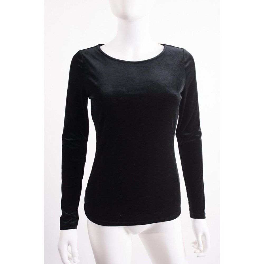 Boden Womens Velvet Shirt Suki Top UK 6 US 2 Black Long Sleeve NWT
